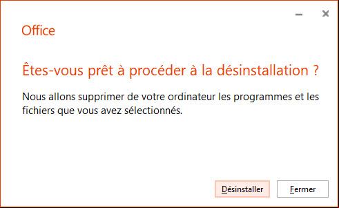 Désinstaller Office