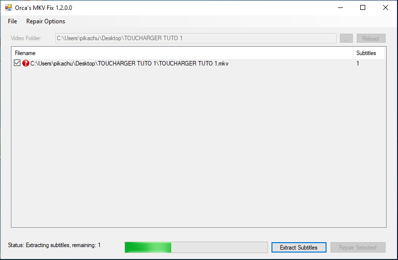 Extract Subtitles from MKV