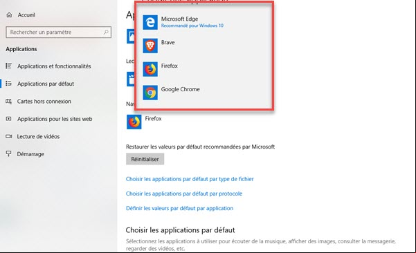 Navigateur Windows 10