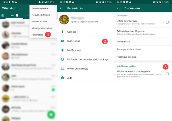 Hide WhatsApp Medias
